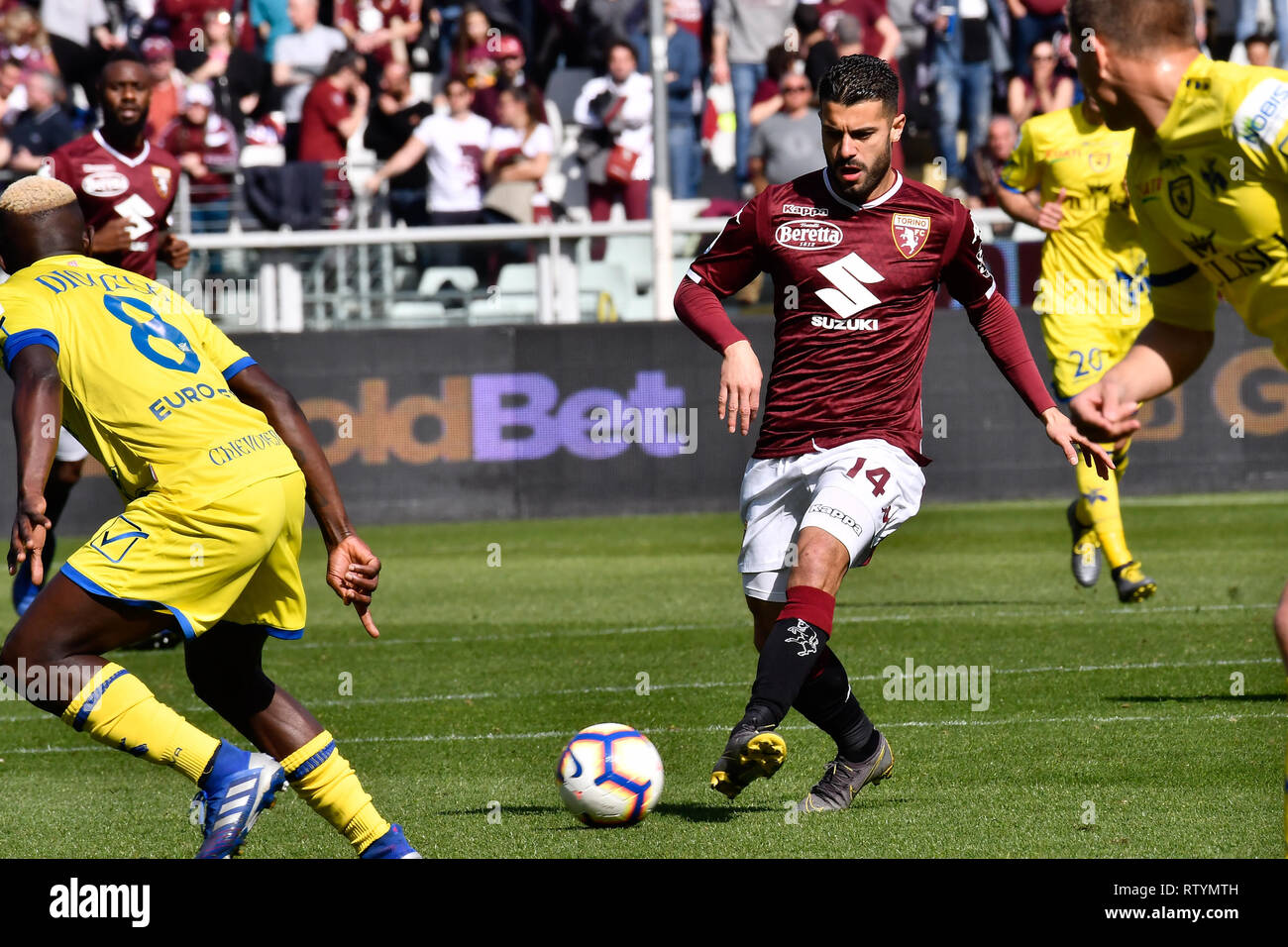 Turin, Italien. 03 Mär, 2019. Iago Falque (Torino FC) während der Serie A TIM Fußballspiel zwischen Torino FC und Chievo Verona im Stadio Grande Torino auf 3 Mars, 2019 in Turin, Italien. Quelle: FABIO UDINE/Alamy leben Nachrichten Stockfoto