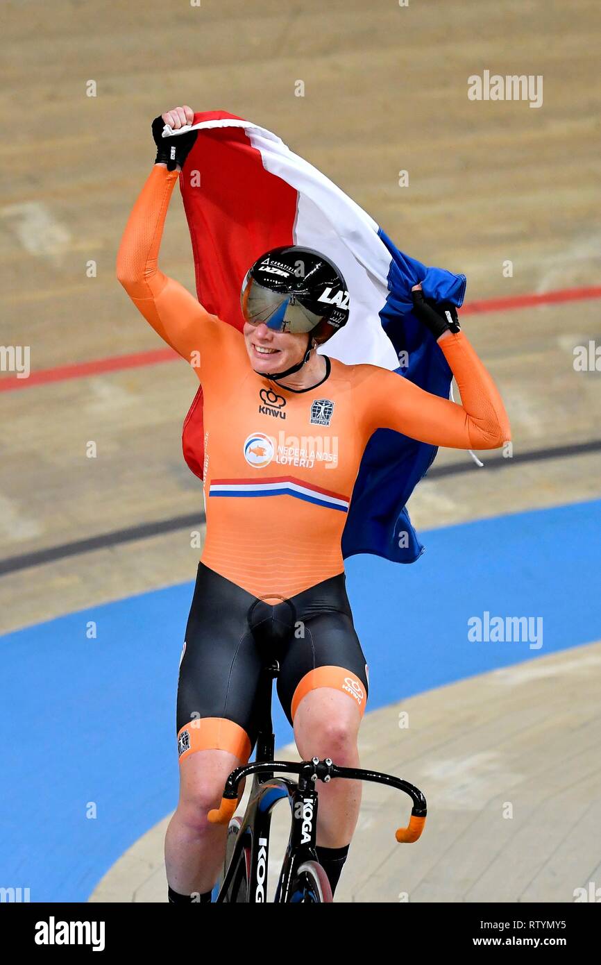 Track Cycling World Championships 2019 UCI am 2. März 2019 an die BGZ Arena in Pruszk, Polen. Kirsten Wild und Amy Pieters gewinnen die Frauen Madison Credit: Sander Chamid/SCS/LBA/Alamy leben Nachrichten Stockfoto
