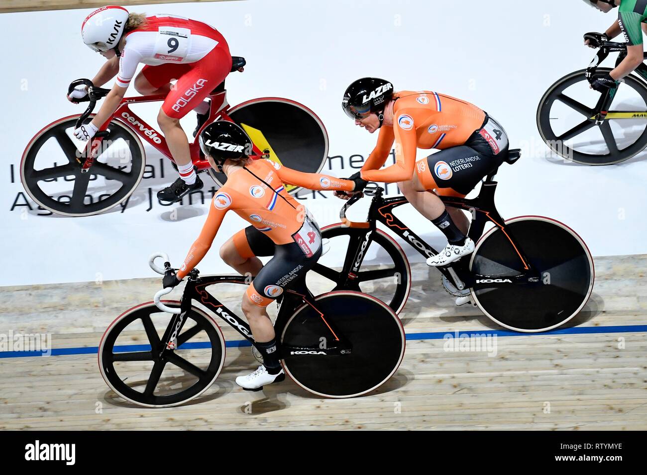 Track Cycling World Championships 2019 UCI am 2. März 2019 an die BGZ Arena in Pruszk, Polen. Kirsten Wild und Amy Pieters gewinnen die Frauen Madison Credit: Sander Chamid/SCS/LBA/Alamy leben Nachrichten Stockfoto
