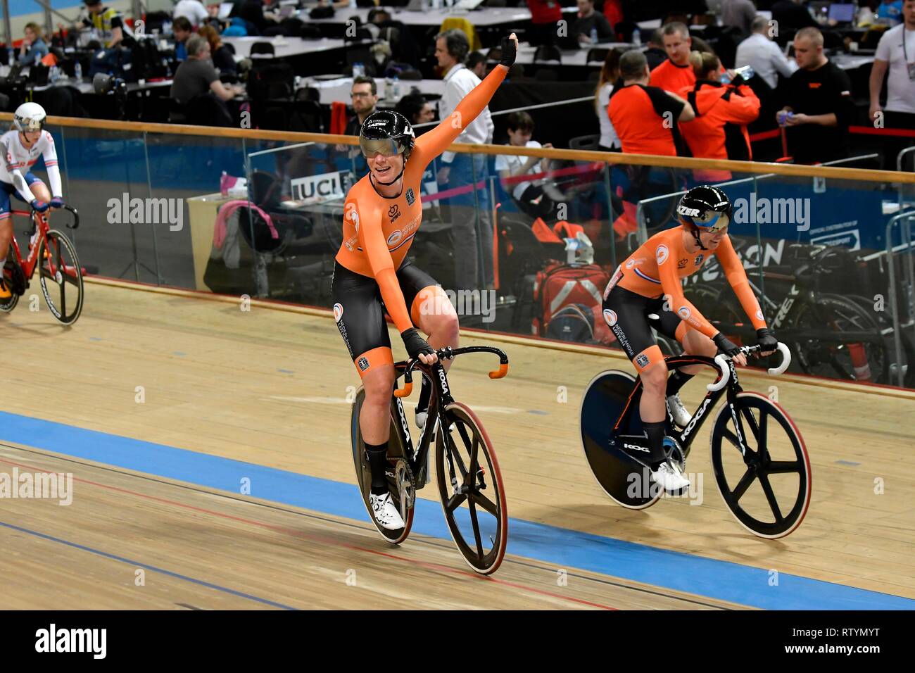 Track Cycling World Championships 2019 UCI am 2. März 2019 an die BGZ Arena in Pruszk, Polen. Kirsten Wild und Amy Pieters gewinnen die Frauen Madison Credit: Sander Chamid/SCS/LBA/Alamy leben Nachrichten Stockfoto
