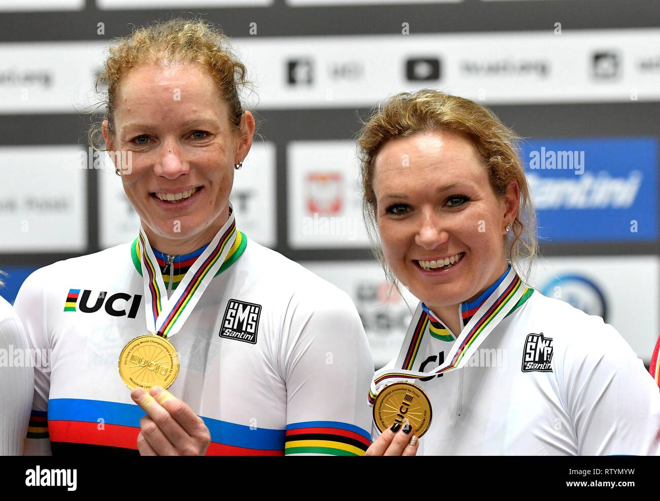 Track Cycling World Championships 2019 UCI am 2. März 2019 an die BGZ Arena in Pruszk, Polen. Kirsten Wild und Amy Pieters gewinnen die Frauen Madison Credit: Sander Chamid/SCS/LBA/Alamy leben Nachrichten Stockfoto