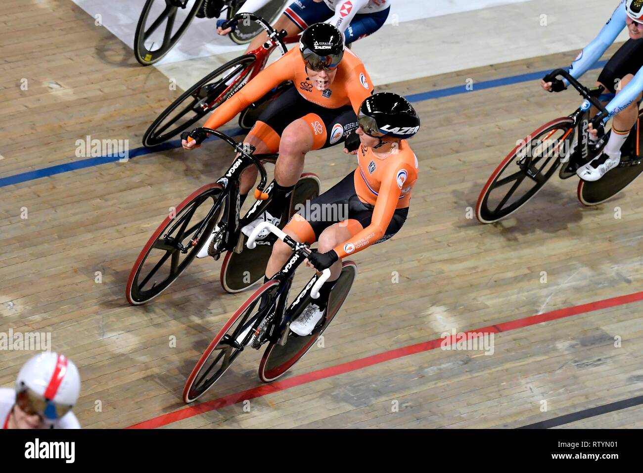 Track Cycling World Championships 2019 UCI am 2. März 2019 an die BGZ Arena in Pruszk, Polen. Kirsten Wild und Amy Pieters gewinnen die Frauen Madison Credit: Sander Chamid/SCS/LBA/Alamy leben Nachrichten Stockfoto