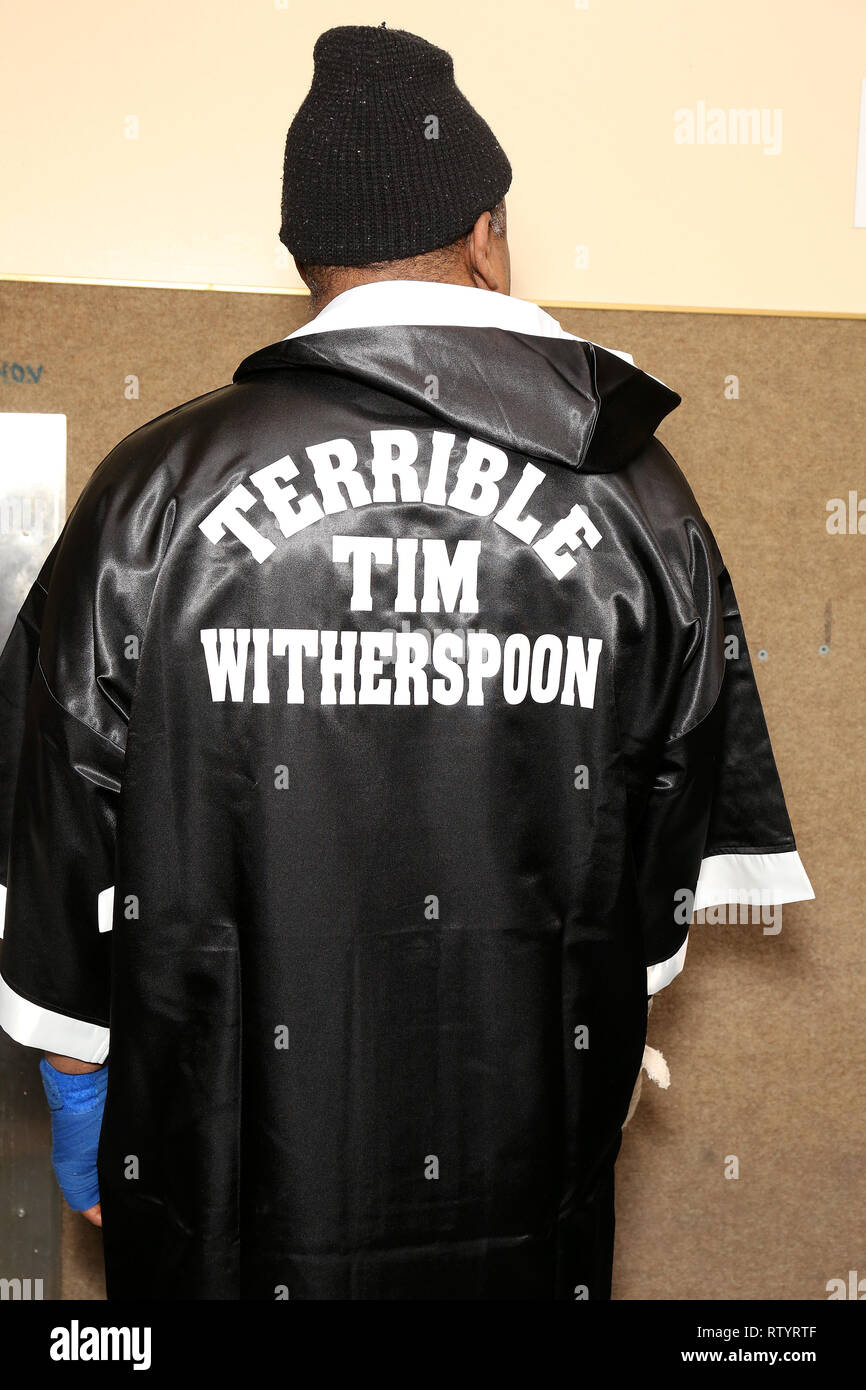 Atlantic City, USA. 2 Mär, 2019. Tim Witherspoon im Celebrity Boxing 67 am Showboat Casino in Atlantic City, NJ März 2, 2019 Quelle: Star Shooter / Medien Punch/Alamy Leben Nachrichten gehalten Stockfoto