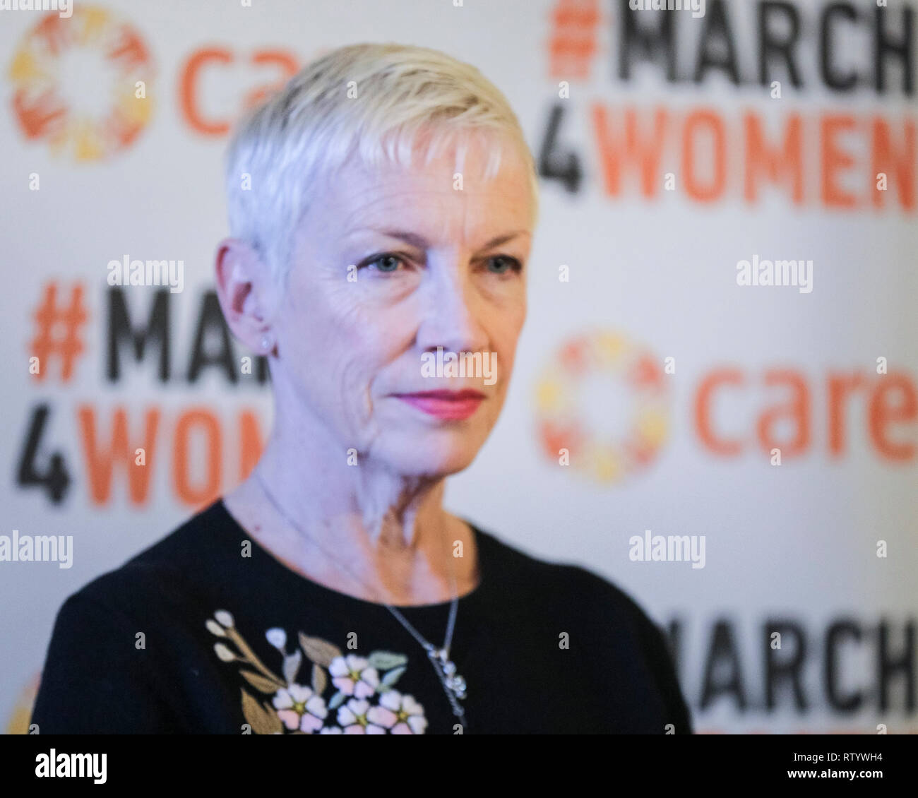 London, UK, 3. Mär 2019. Annie Lennox hat März 4 Frauen und Care International seit vielen Jahren unterstützt. März 4 Frauen ist die Pflege der internationalen jährlichen Monat Aktionsprogramm für die Gleichstellung der Geschlechter. In diesem Jahr London Veranstaltung ist an der zentralen Halle statt, anstatt als Outdoor Rallye und bietet Vorträge, Diskussionen und musikalische Darbietungen von prominenten Unterstützer. Credit: Imageplotter/Alamy leben Nachrichten Stockfoto