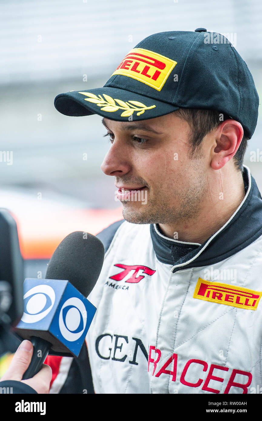 Austin, Texas, USA. 03 Mär, 2019. Jeff Ricca #78 mit team GenRacer nimmt die Win TC Klasse 2. Rennen in der Hyundai Genesis Coupé an der Blancpain GT World Challenge, Stromkreis des Americas in Austin, Texas. Mario Cantu/CSM/Alamy leben Nachrichten Stockfoto