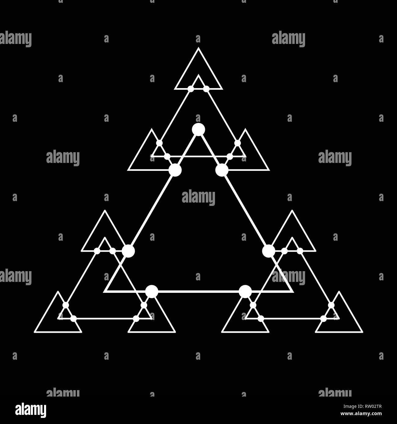 Heilige Geometrie Dreieck auf der Grundlage Symbol und Elemente. Alchemie, Religion, Philosophie, Astrologie und Spiritualität Themen für Design Stock Vektor