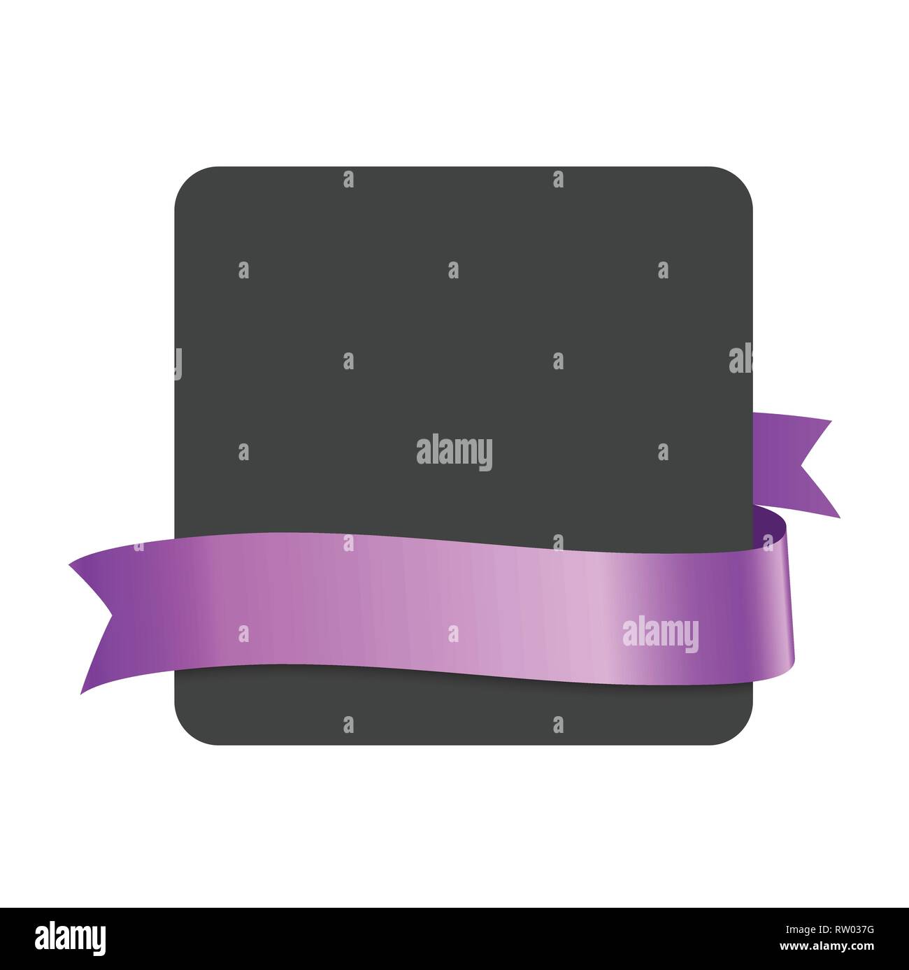 Purple Ribbon und leeren schwarzen Banner. Vektor Design Element Stock Vektor