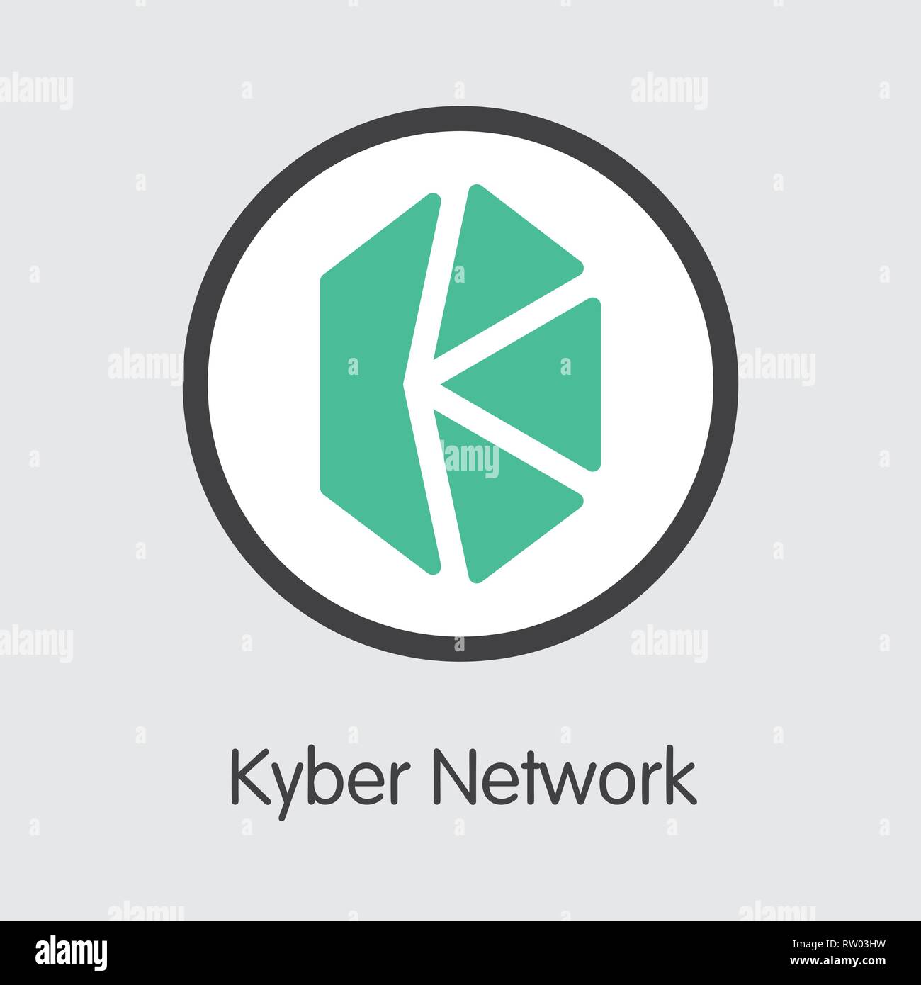 KNC-Kyber Netzwerk. Das Logo von Geld oder Markt Emblem. Stock Vektor