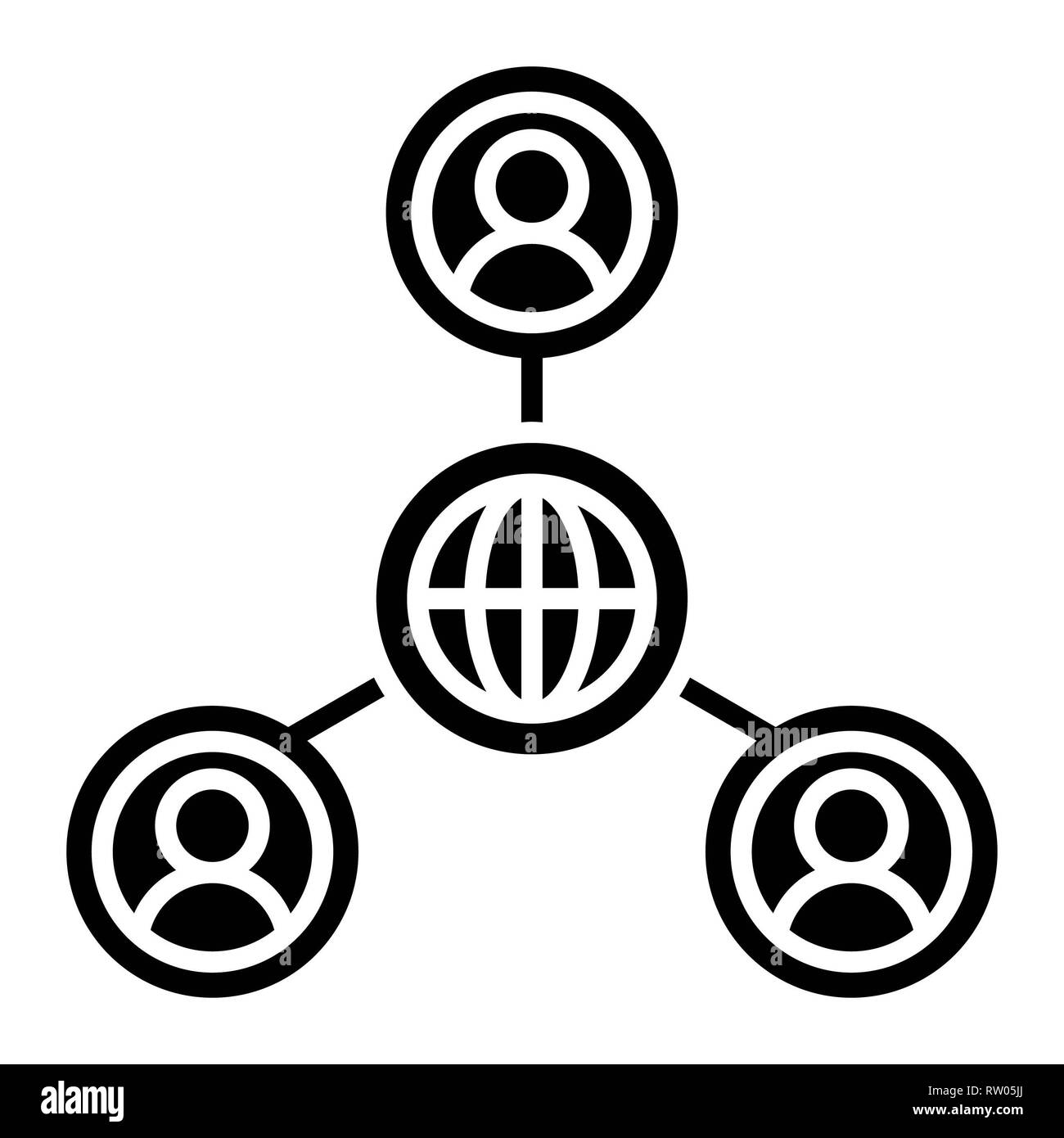 Symbol "Netzwerk", Vector Illustration, E-Commerce-Glyphe Stockfoto