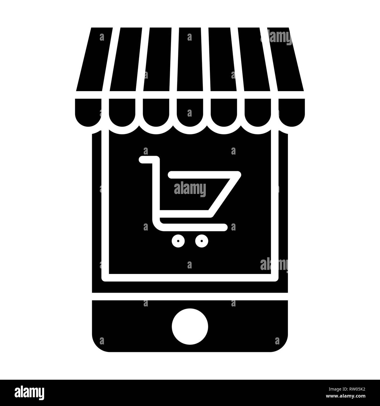 E-commerce Icon, Vector Illustration, E-Commerce-Glyphe Stockfoto