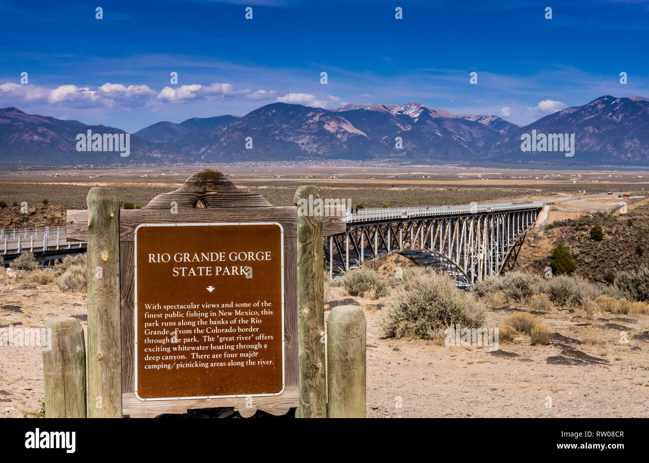 Rio Grande Schlucht Brücke, Taos, New Mexico, USA Stockfoto