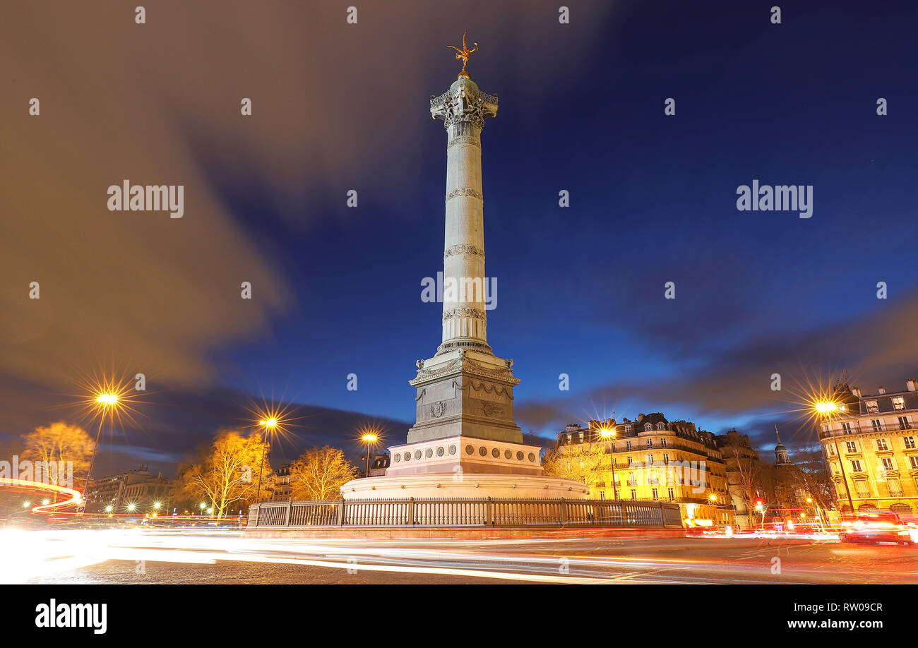 Der Juli Spalte auf der Bastille in Paris, Frankreich. Stockfoto