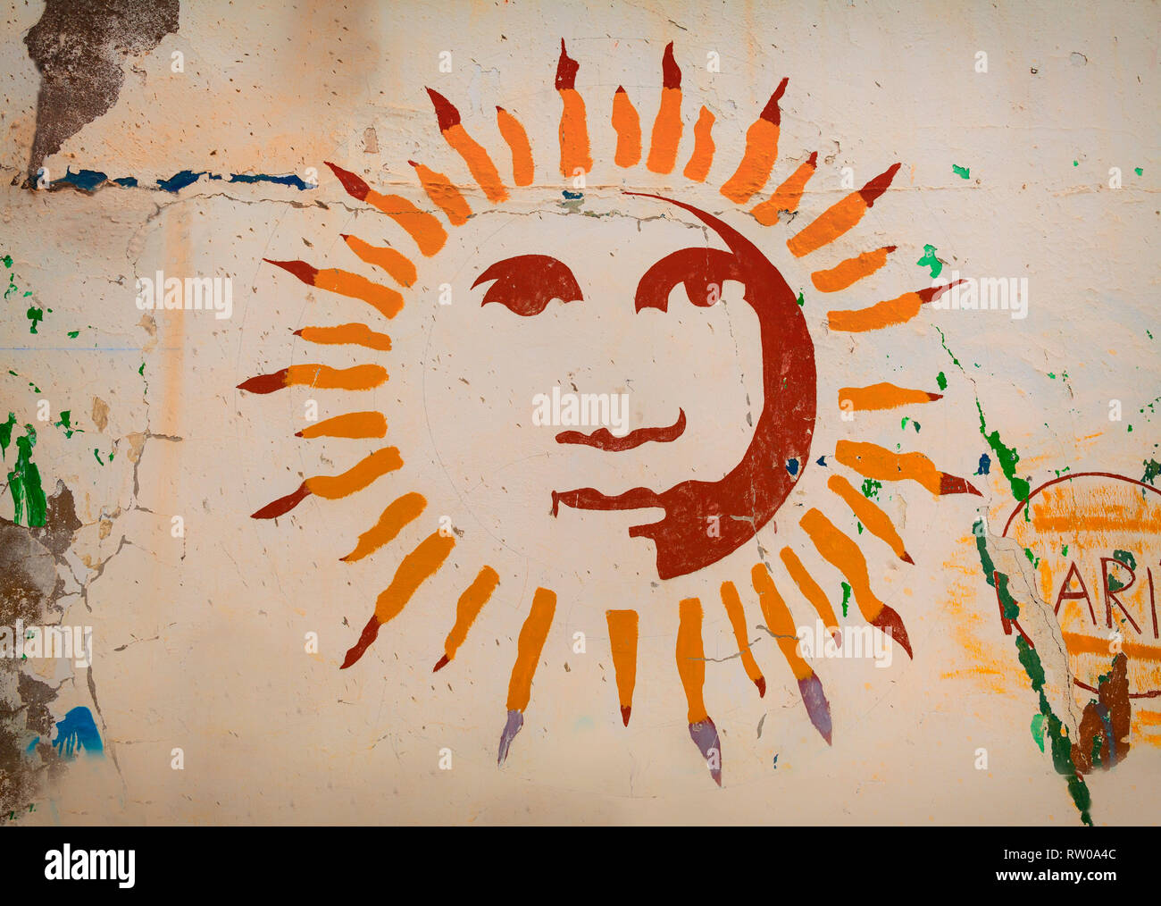 Street Art in Setenil de las Bodegas, einer Stadt (Pueblo) und Gemeinde in der Provinz Cádiz, Spanien. Stockfoto Street Art in Setenil de las Bodegas, einer Stadt (Pueblo) und Gemeinde in der Provinz Cádiz, Spanien. Stockfoto