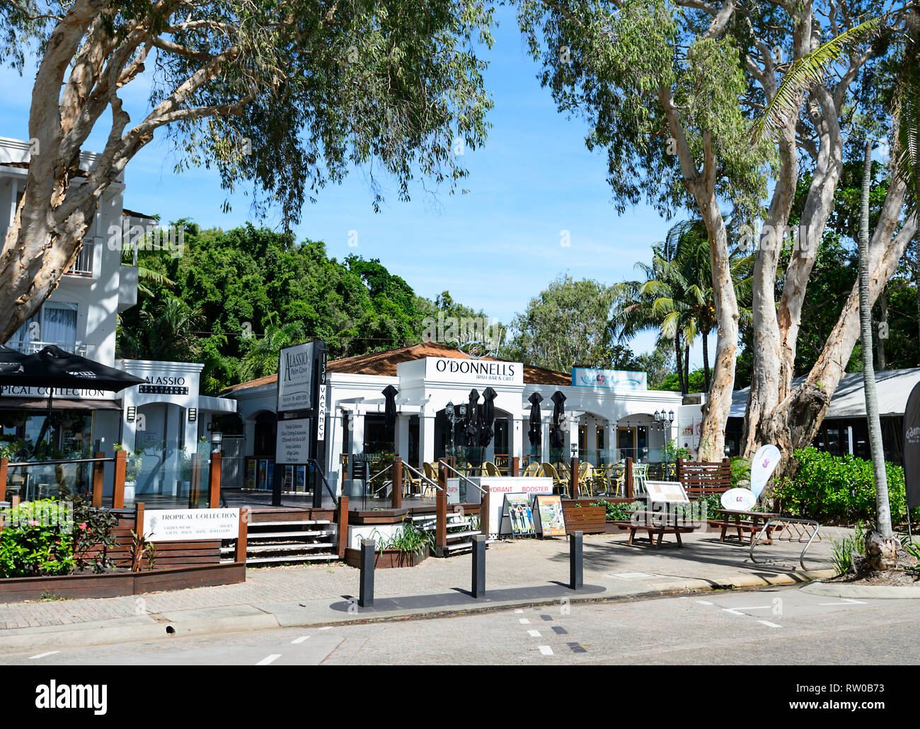 O'Donnell irischen Bar und Grill auf dem Vorland von trendy Palm Cove, Cairns Northern Beaches, Far North Queensland, Queensland, FNQ, Australien Stockfoto