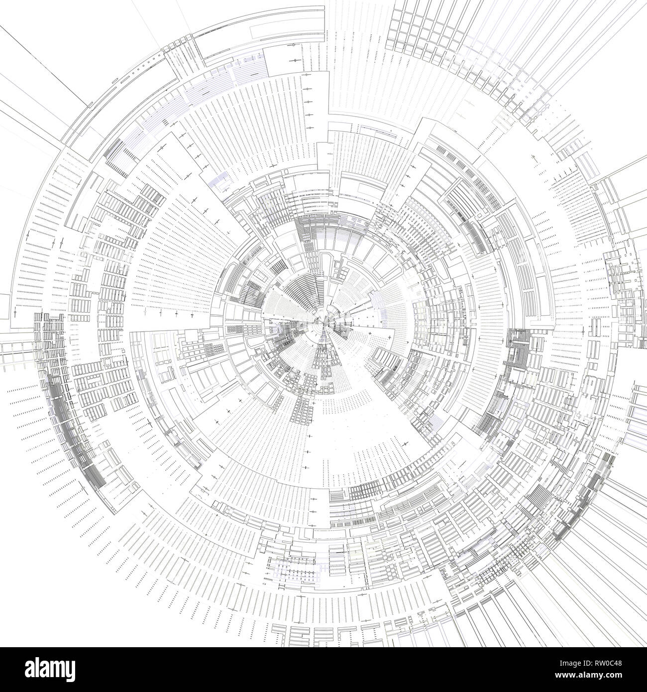 Technologische Schnittstelle hud oder Radar Stockfoto