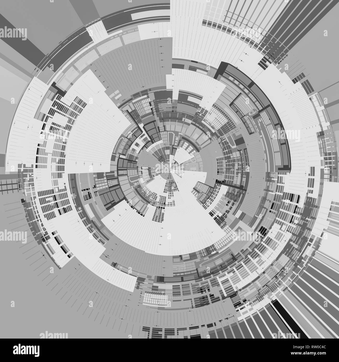 Technologische Schnittstelle hud oder Radar Stockfoto