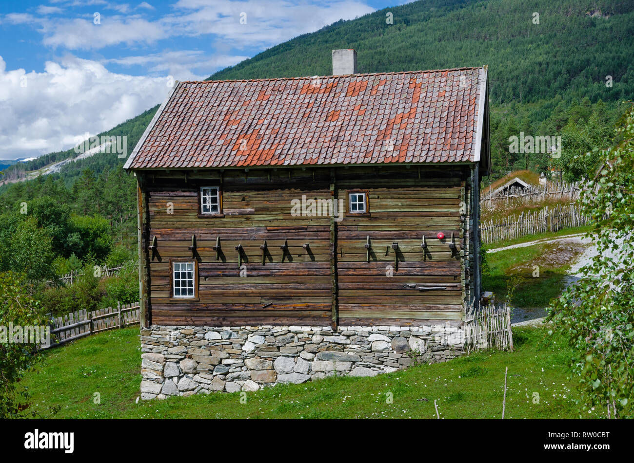 Typisches Haus in der Sogn Volksmuseum anmelden Stockfoto