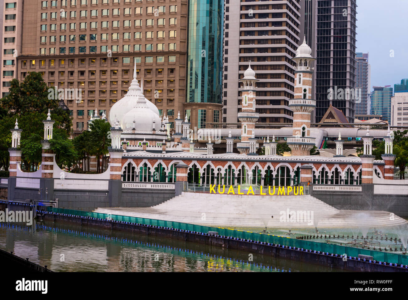 Masjid Jamek (Jamek Moschee), Kuala Lumpur, Malaysia. Stockfoto