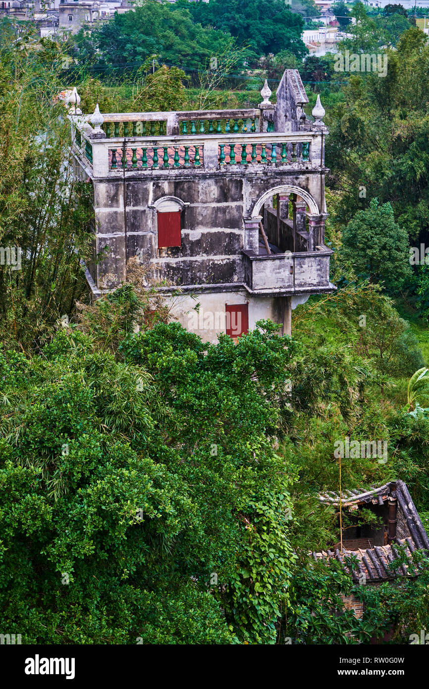 China, Guangdong, Pingyao, UNESCO-Weltkulturerbe, zili Dorf, die diaolou sind mehrstöckigen Wachtürmen Stockfoto