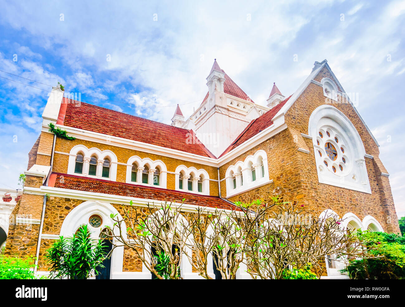 Blick auf Alle Heiligen anglikanische Kirche in Galle, Sri Lanka Stockfoto