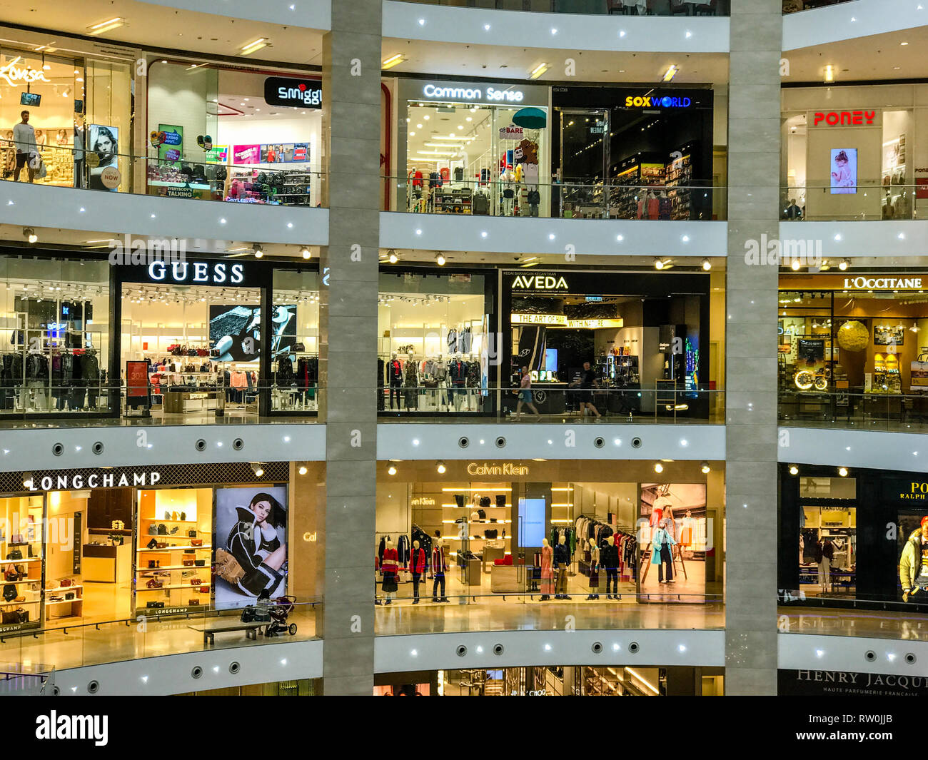 Pavilion Mall Innenansicht, Bukit Bintang, Kuala Lumpur, Malaysia. Stockfoto