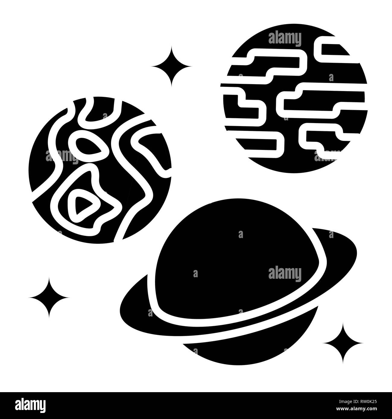 Universum Symbol, Vector Illustration, Bildung Glyphe Stockfoto