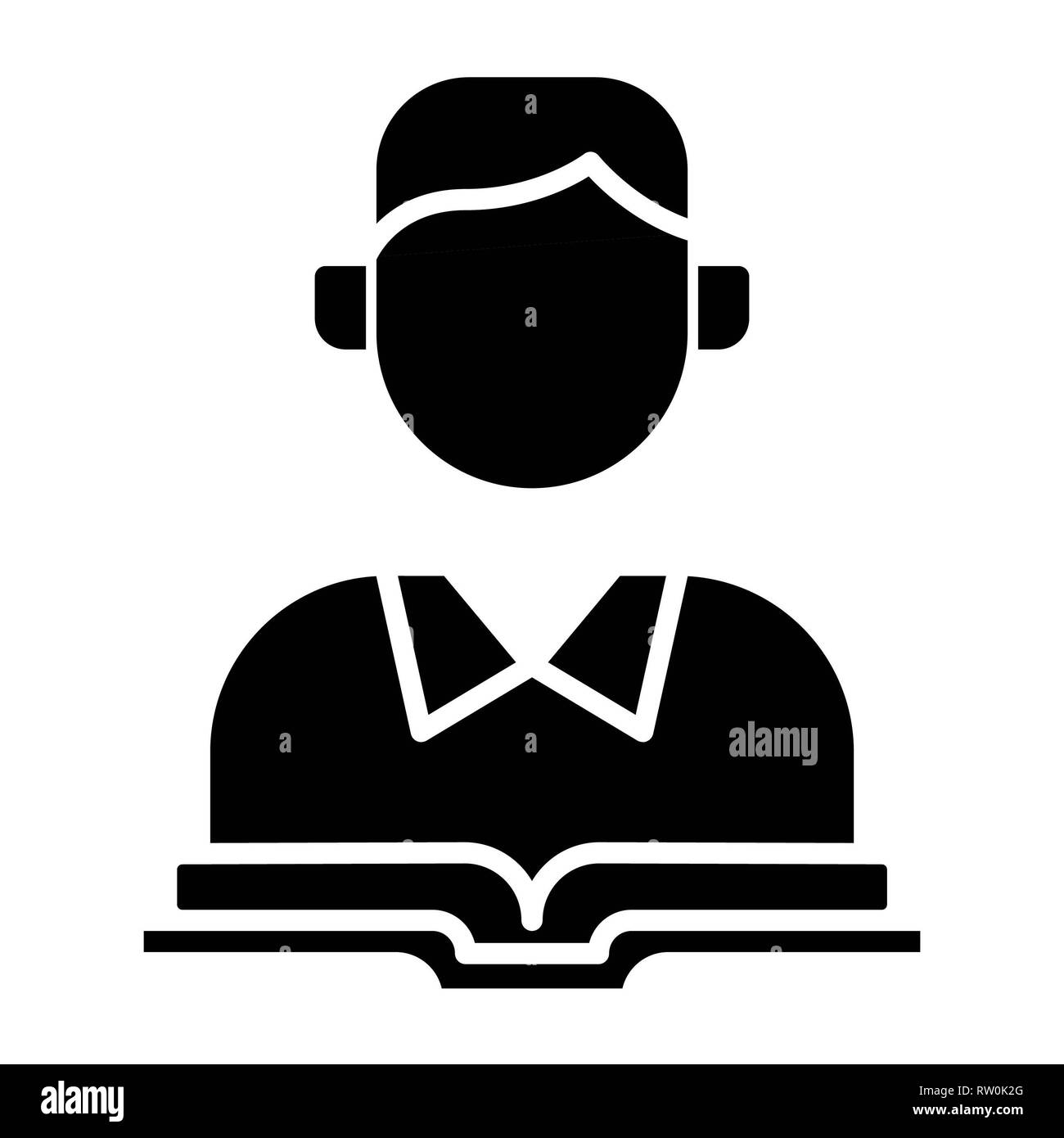 Student Symbol, Vector Illustration, Bildung Glyphe Stockfoto