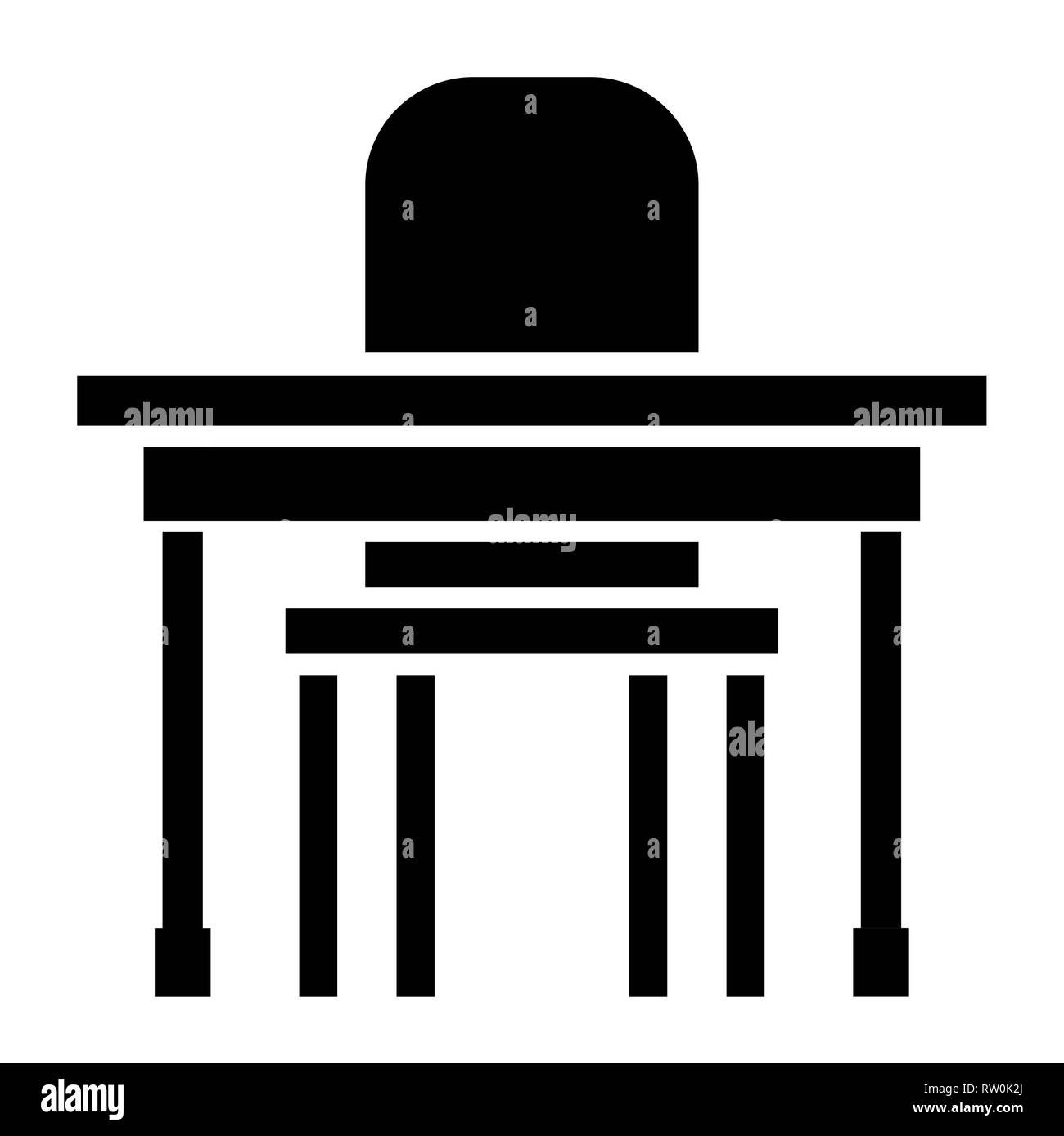 Schreibtisch Symbol, Vector Illustration, Bildung Glyphe Stockfoto