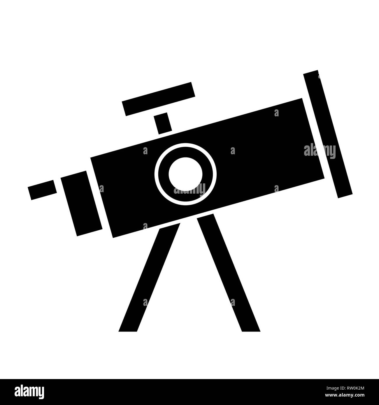 Teleskop Symbol, Vector Illustration, Bildung Glyphe Stockfoto