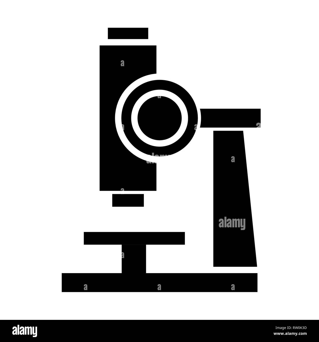 Mikroskop Symbol, Vector Illustration, Bildung Glyphe Stockfoto