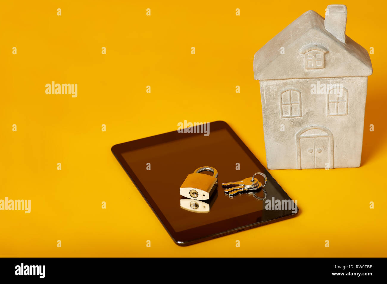 Bildschirm sperren Tablet Stockfoto