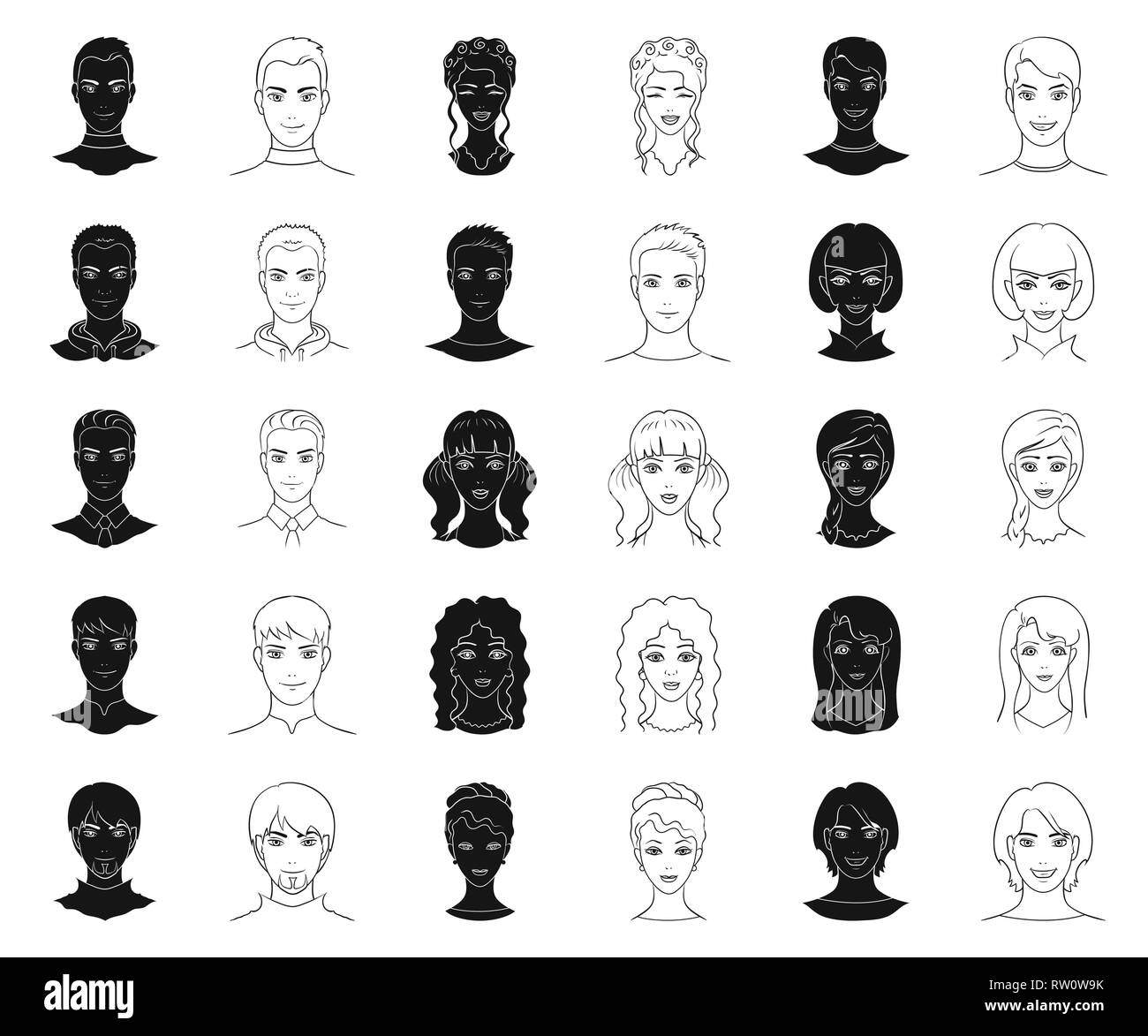 Aussehen, Kunst, Athlet, Avatar, Glatze, Bart, schwarz, Outline, Junge, Sammlung, Design, Kleid, Gesicht, Mimik, Mode, Mädchen, Gläser, Großvater, Großmutter, Frisur, Kopf, menschliche, Icon, Illustration, isoliert, Logo, Mann, Schnurrbart, Außen, Menschen, Personen, Portrait, Satz, Zeichen, Stiefvater, Stiefmutter, Stil, Symbol, Lehrer, Riegel, Benutzer, Vector, Web, Frau, Arbeiten, Vektor, Vektoren, Stock Vektor