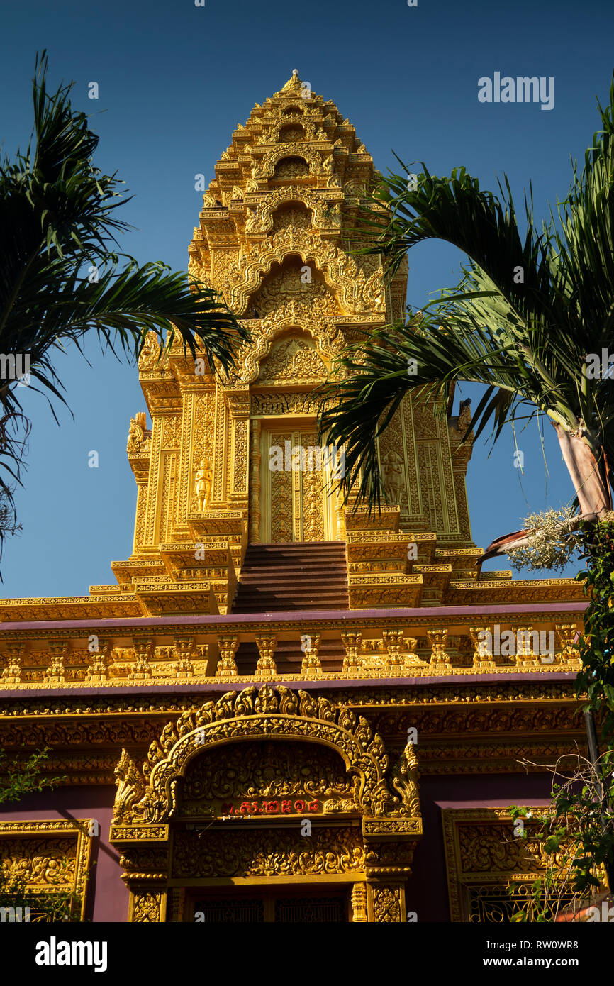 Kambodscha, Phnom Penh, Stadtzentrum, Wat Ounalom, goldenen Stupa cpntaining Augenbraue Reliquie des Buddha Stockfoto