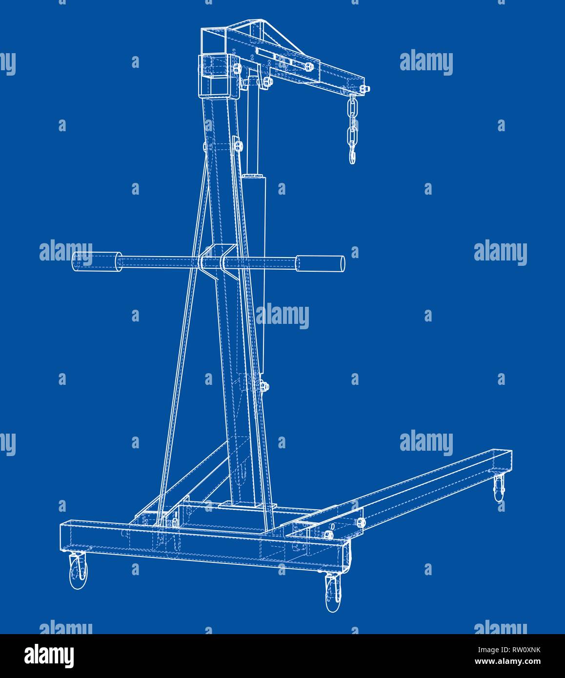 Motor hoist skizzieren. Vektor Rendering von 3d Stock Vektor