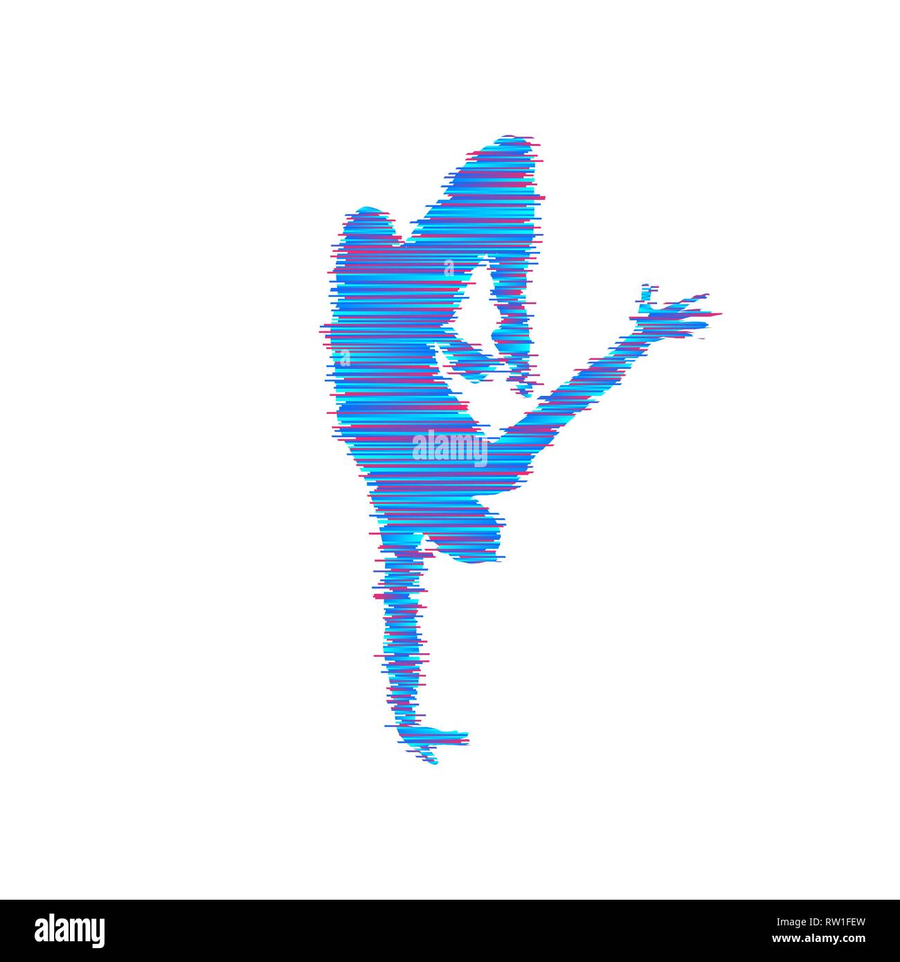 Gymnast. Silhouette einer Tänzerin. Gymnastik Aktivitäten für Icon Health und Fitness Community. Sport Symbol. Vector Illustration. Stock Vektor