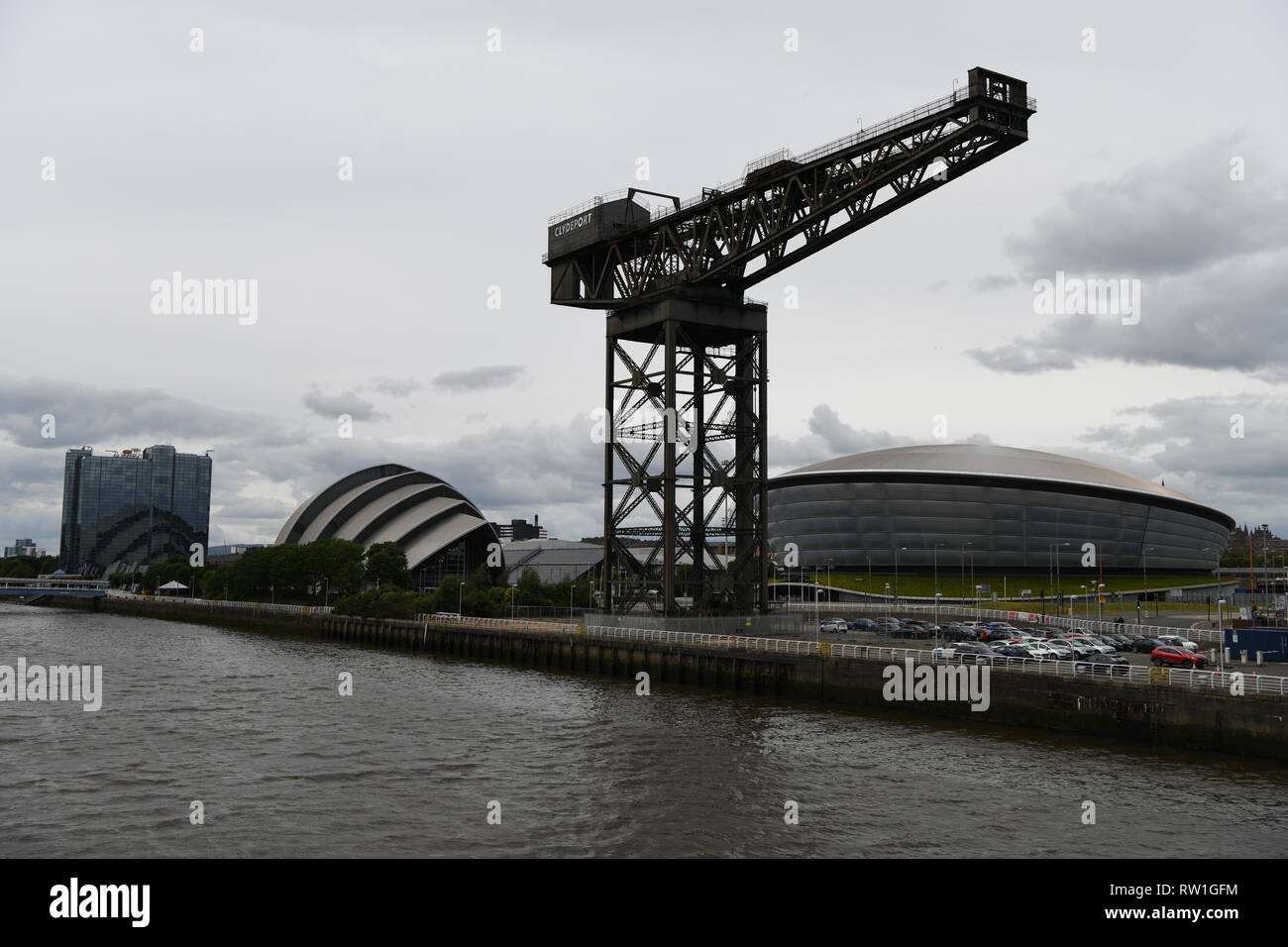 Die finnieston Kran oder Stobcross Kran ist ein stillgelegtes Riese cantilever Crane im Zentrum von Glasgow, Schottland, Großbritannien. Stockfoto