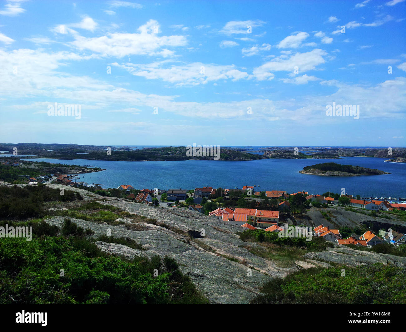 Fjallbacka Panorama, Schweden - schöne nordischen Landschaft Stockfoto