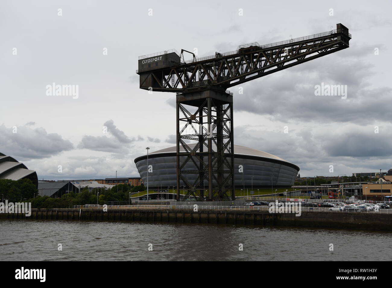 Die finnieston Kran oder Stobcross Kran ist ein stillgelegtes Riese cantilever Crane im Zentrum von Glasgow, Schottland, Großbritannien. Stockfoto