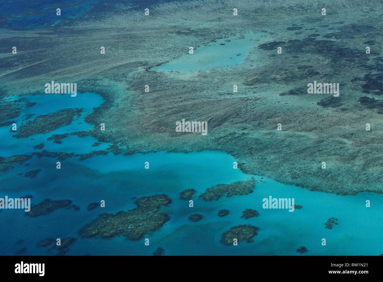 Zusammenfassung Natürlich. Luftaufnahme des Great Barrier Reef. Stockfoto