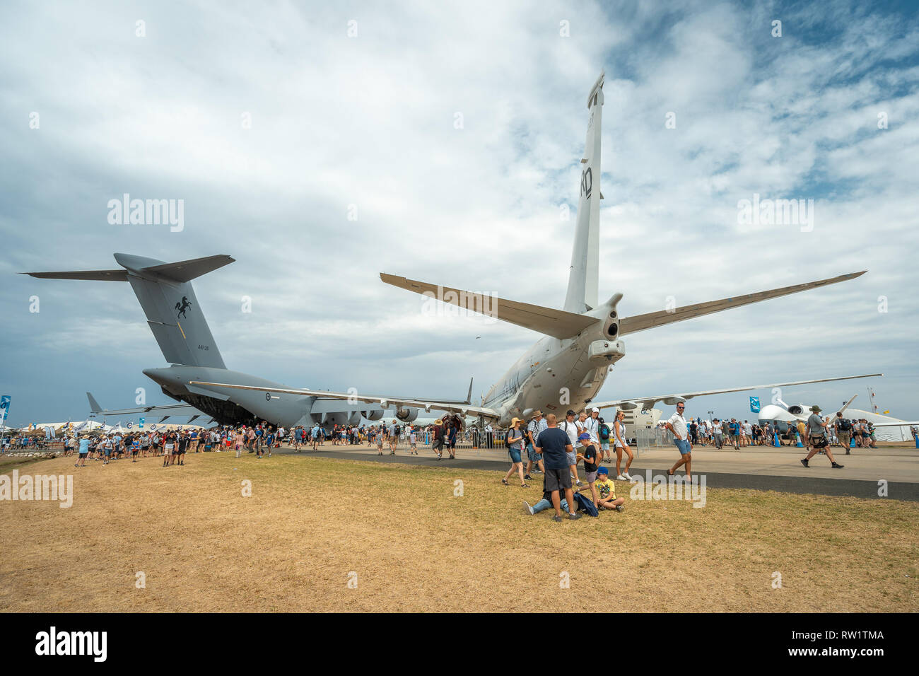 Avalon, Melbourne, Australien - Mar 3, 2019: Militärische Frachtflugzeuge Stockfoto