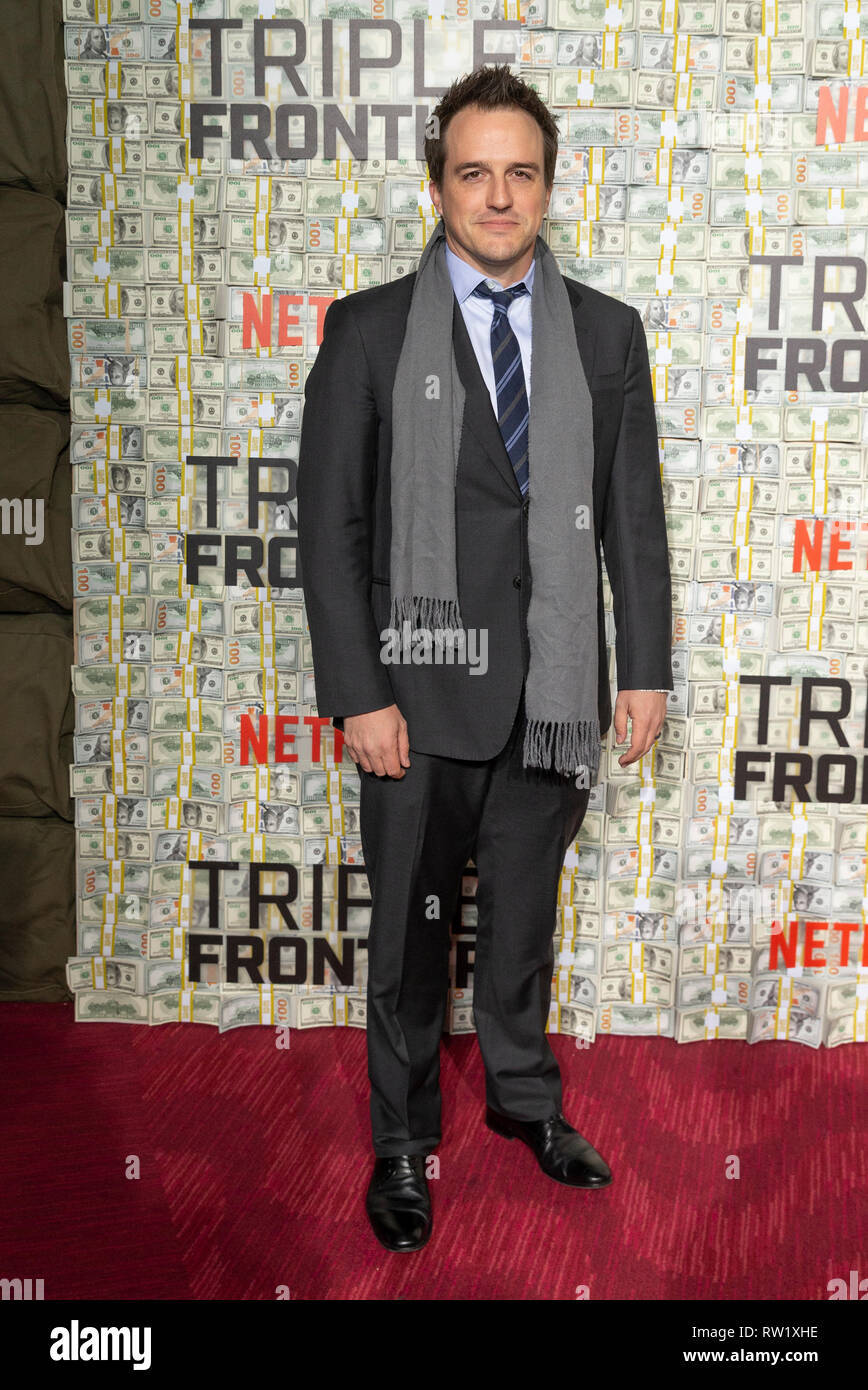 New York, NY - 3. März 2019: Neal Dodson sorgt sich Netflix Triple Frontier Weltpremiere auf Jazz am Lincoln Center Credit: Lev radin/Alamy leben Nachrichten Stockfoto