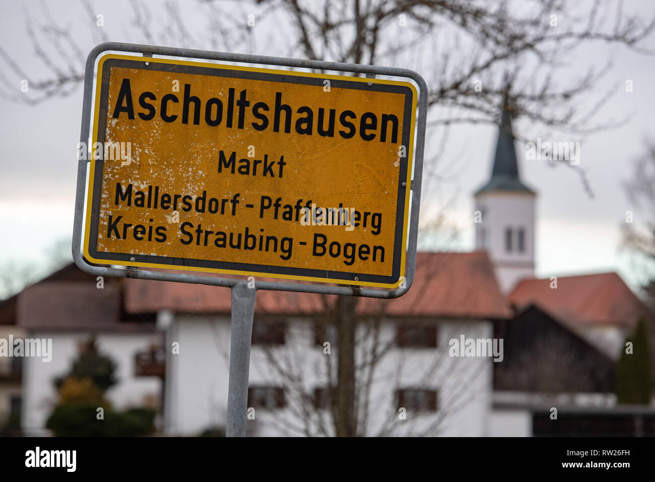 Mallersdorf Pfaffenberg Deutschland 04 Mar 2019 Das Ortsschild