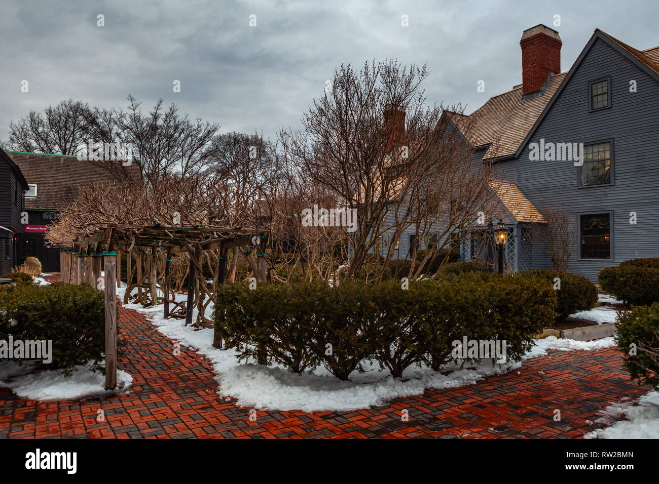 Das Haus der sieben Giebel museum in Salem, Massachusetts, dass der Roman des amerikanischen Schriftstellers Nathaniel Hawthorne inspiriert. Stockfoto