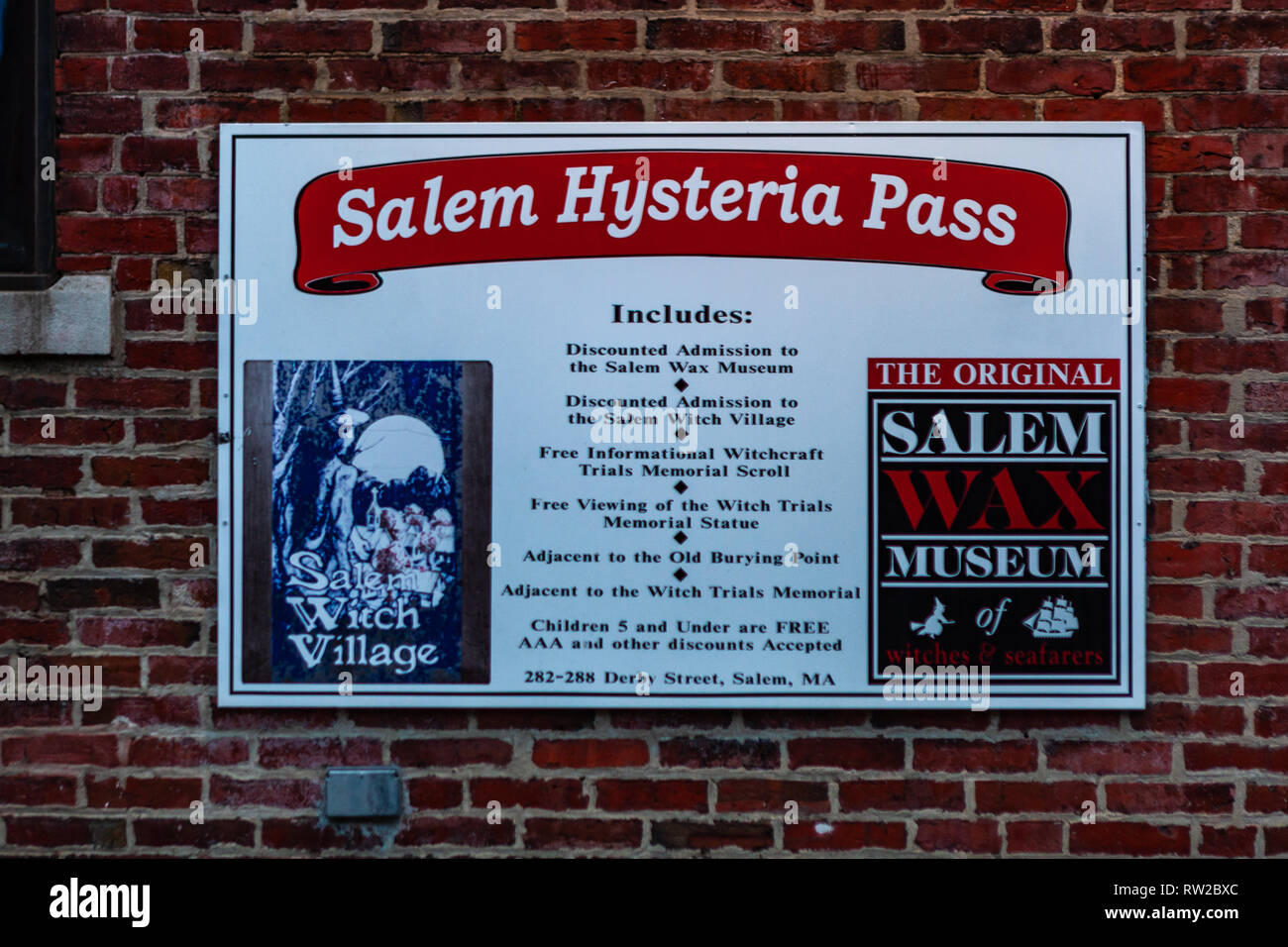 Straßen von Salem, Stadt in Massachusetts, Es ist berühmt für seine 1692 Hexenprozesse, bei dem mehrere einheimische für angeblich Üben witc ausgeführt wurden Stockfoto