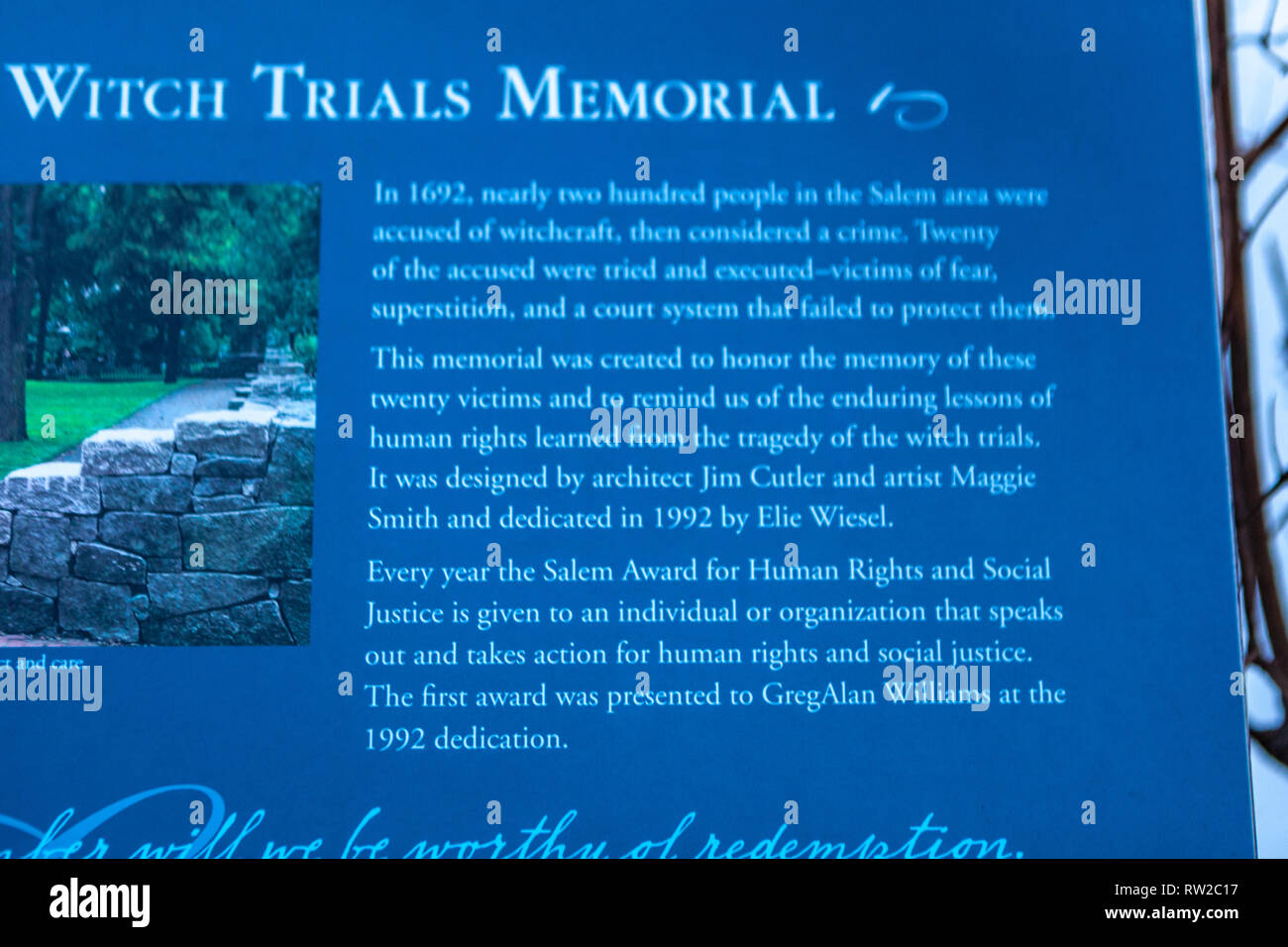 Straßen von Salem, Stadt in Massachusetts, Es ist berühmt für seine 1692 Hexenprozesse, bei dem mehrere einheimische für angeblich Üben witc ausgeführt wurden Stockfoto