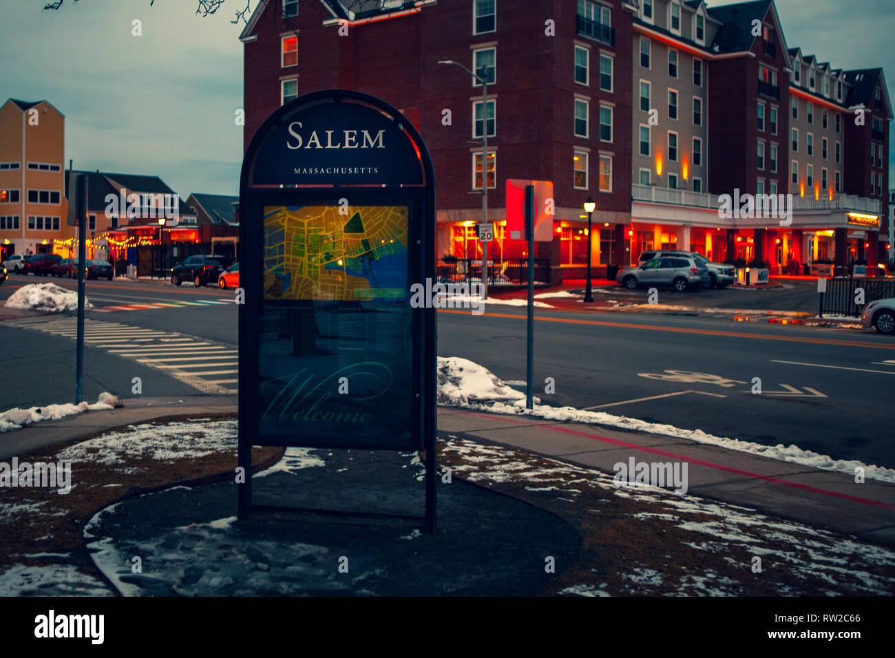Straßen von Salem, Stadt in Massachusetts, Es ist berühmt für seine 1692 Hexenprozesse, bei dem mehrere einheimische für angeblich Üben witc ausgeführt wurden Stockfoto