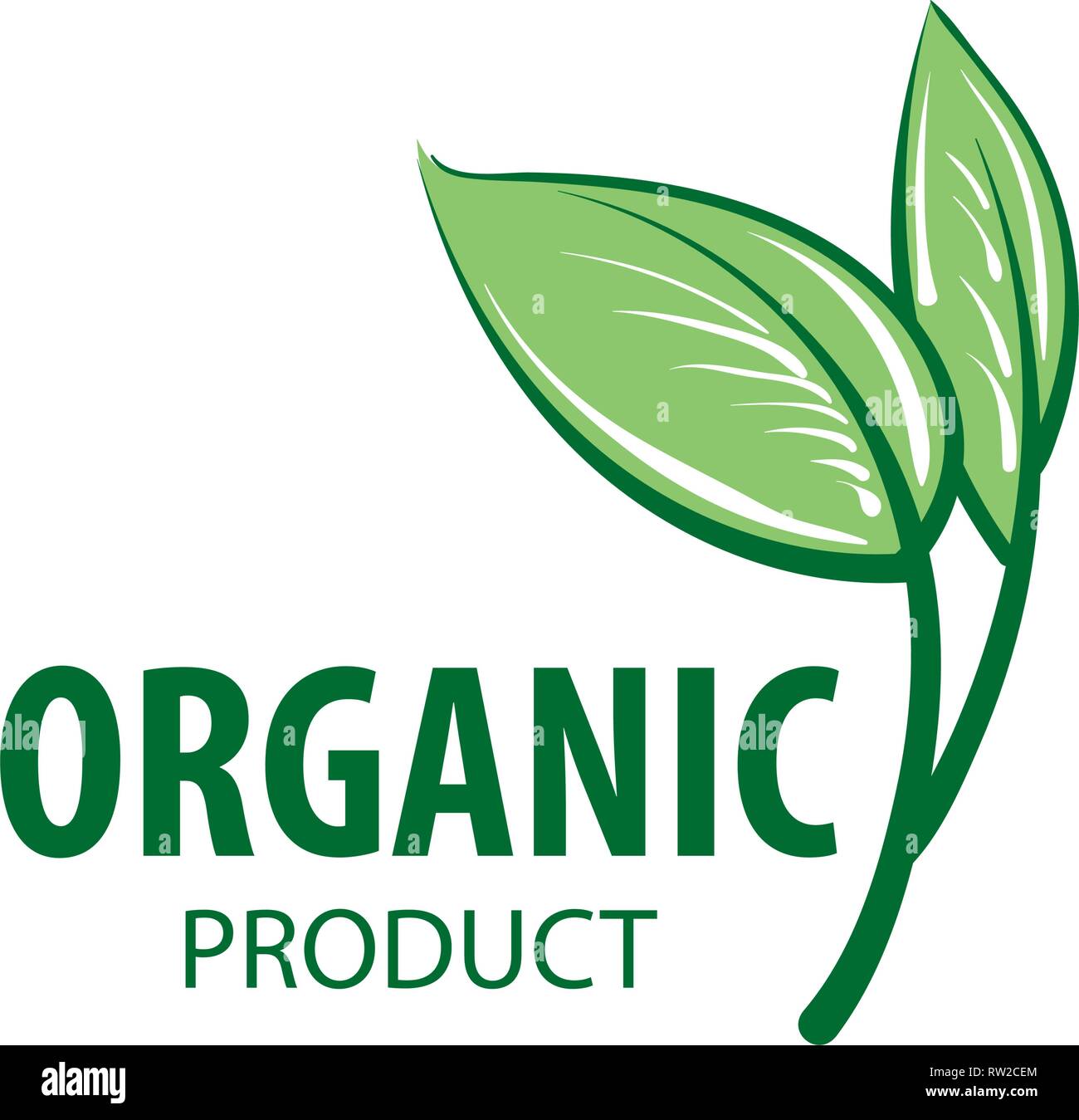Vektor Zeichen organisches Produkt auf weißem Hintergrund Stock Vektor