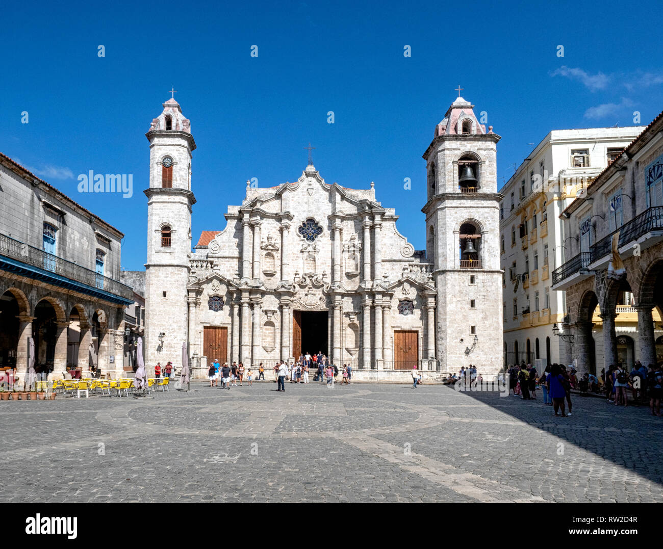 Havanna Kathedrale (Catedral de la Habana), Plaza de la Catedral, die Altstadt von Havanna, der Hauptstadt von Kuba Stockfoto