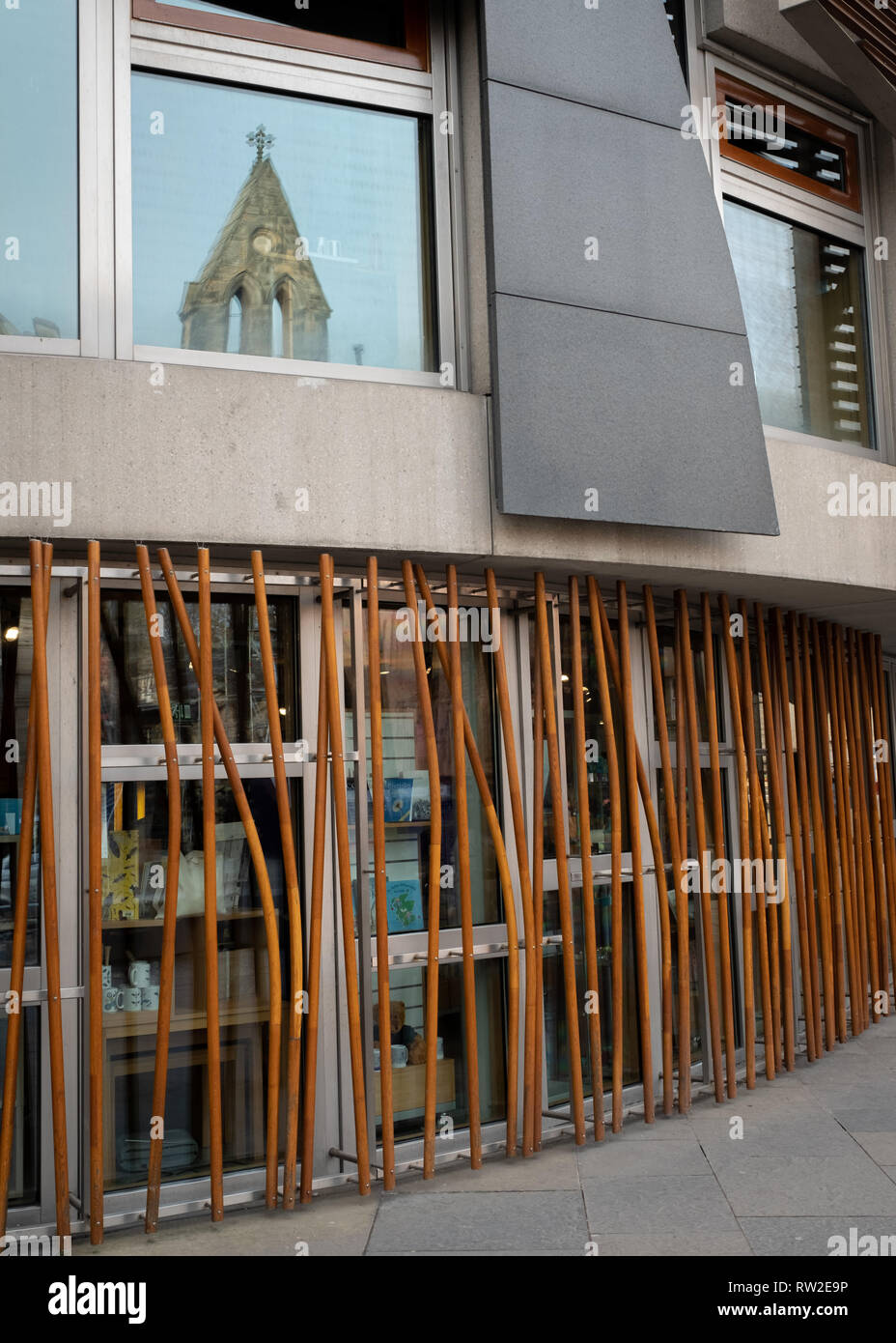 Die Vorderseite des Schottischen Parlamentsgebäude in Holyrood, Edinburgh, Schottland Stockfoto