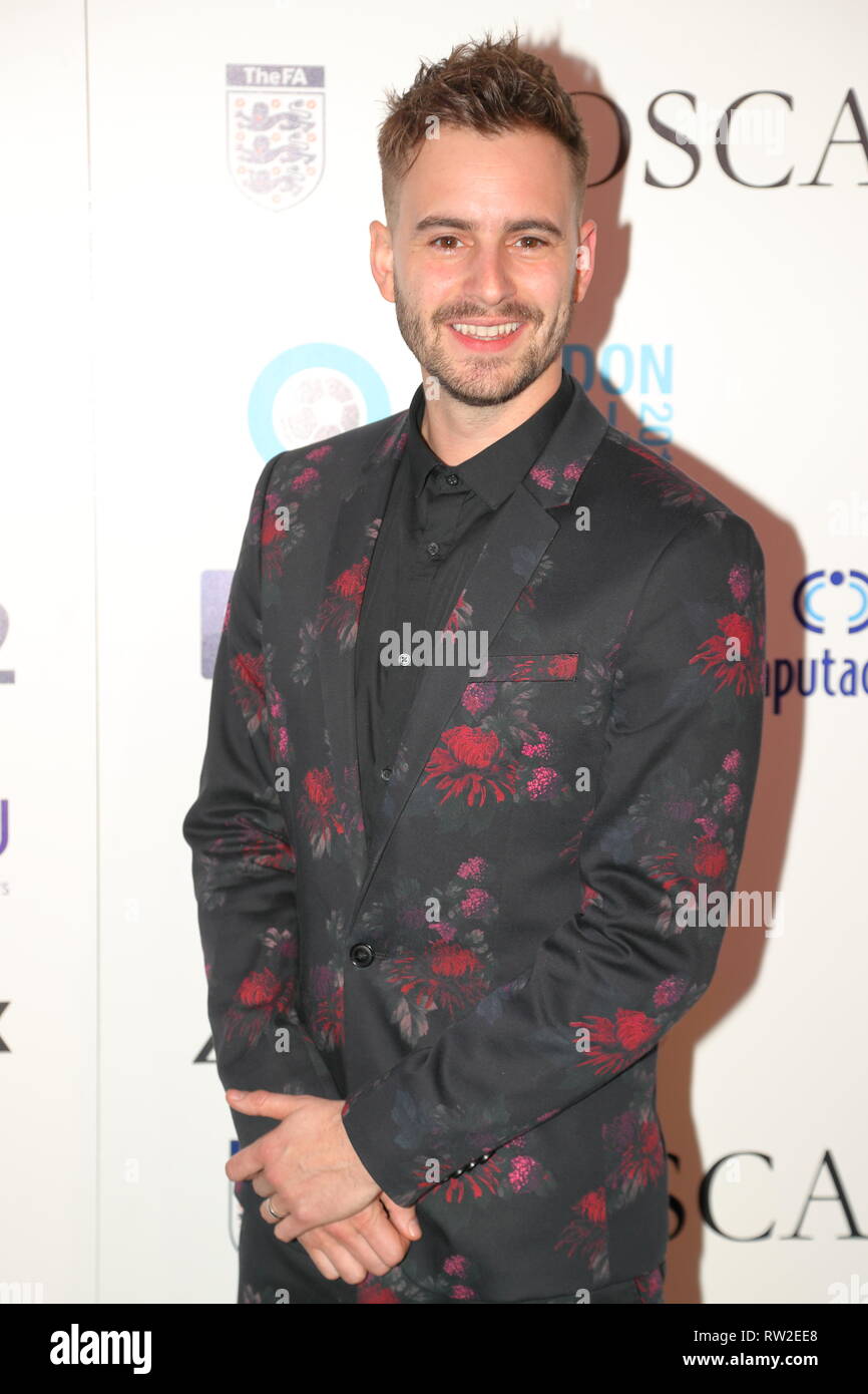 Lukas Kempner an der London Fußball-Awards 2019 in der Battersea Evolution, London, UK Stockfoto